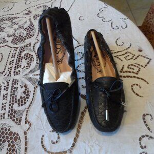 New Tod's Black "Heaven Logo" Calf Leather Gomino Driving Loafers Size 8.5B